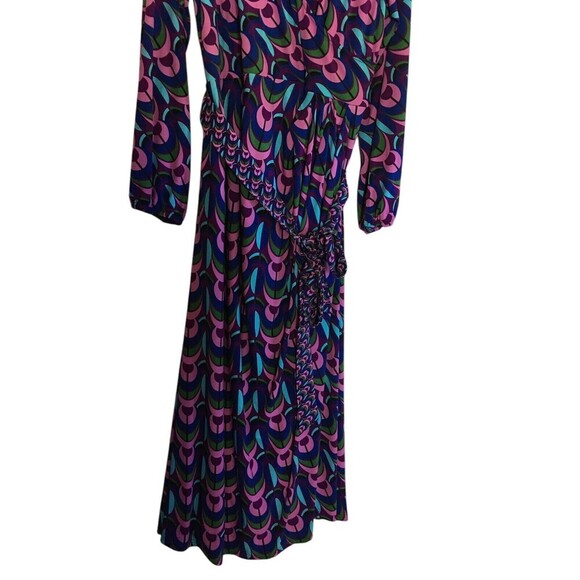 Leota Dress Women's Size 1X Purple Multicolor Geometric Pattern Long Sleeve - Picture 3 of 9